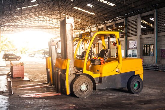 forklift in a construction site