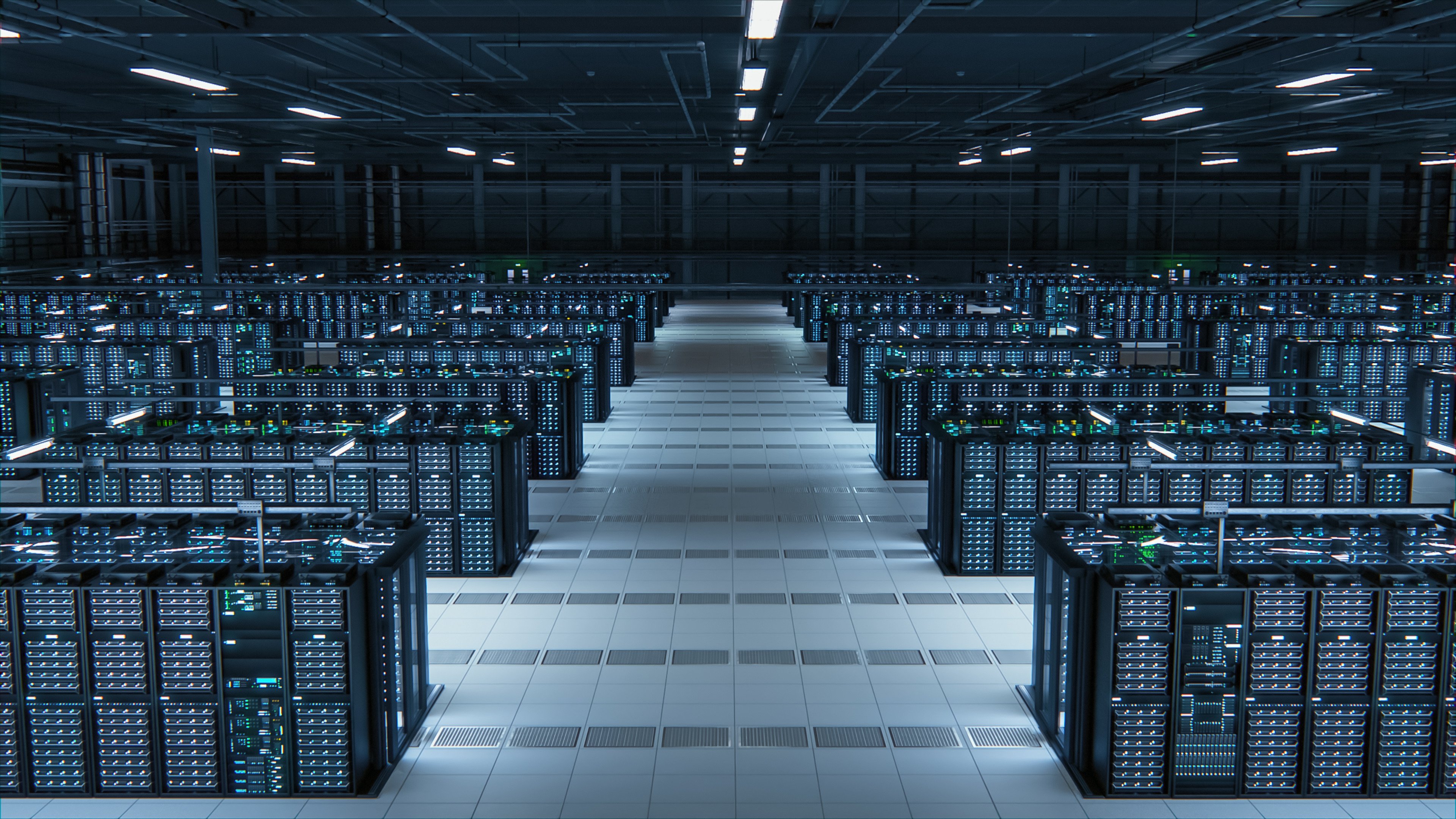 Modern data technology center server room