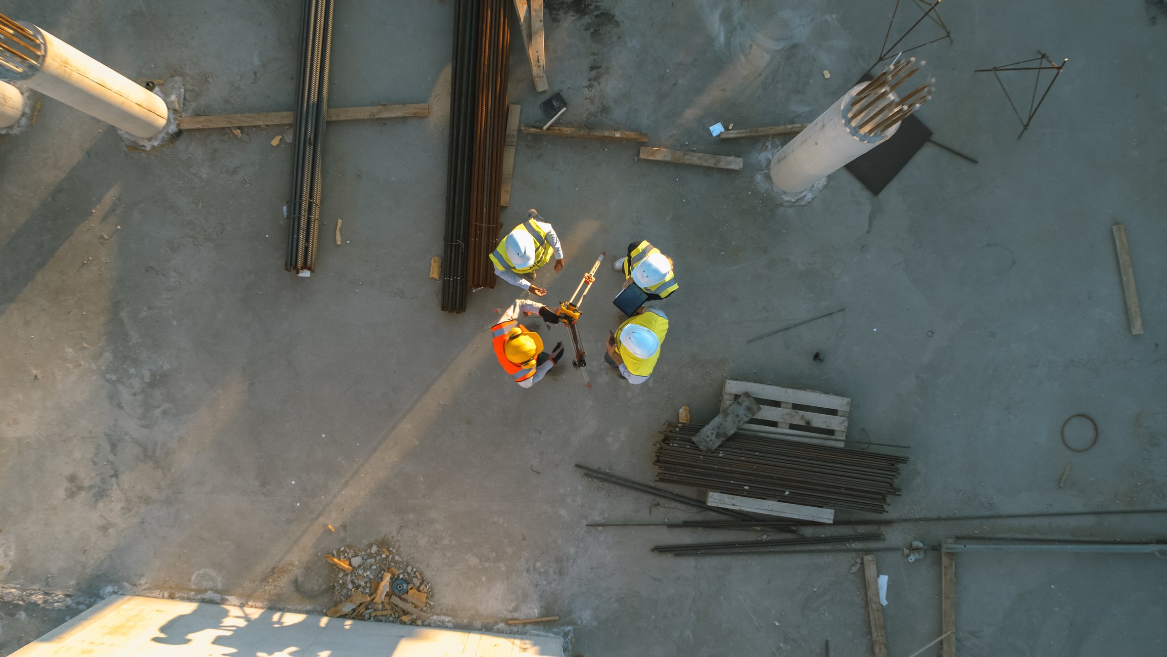 Aerial shot of a construction site